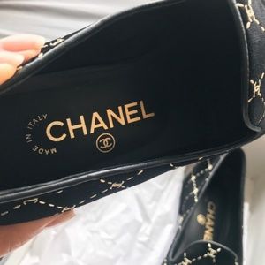 CHANEL Shoes - Chanel CC Velvet Loafers in size 38 CHANEL Shoes - Chanel CC Velvet Loafers in size 38